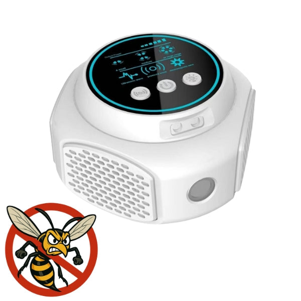 Outdoor silent ultrasonic hornet & wasp deterrent for patio. Chemical-free insect control solution.