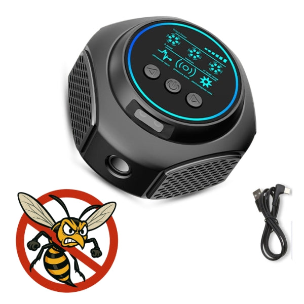 Sleek ultrasonic wasp and hornet repellent device. Silent, chemical-free pest deterrent for patios & homes.