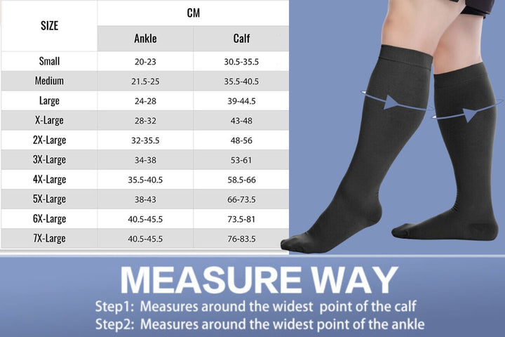 Post-workout plus size compression socks for faster muscle recovery & reduced soreness.