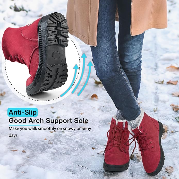 Women's insulated snow boots, ensuring warmth and comfort even in deep snow.