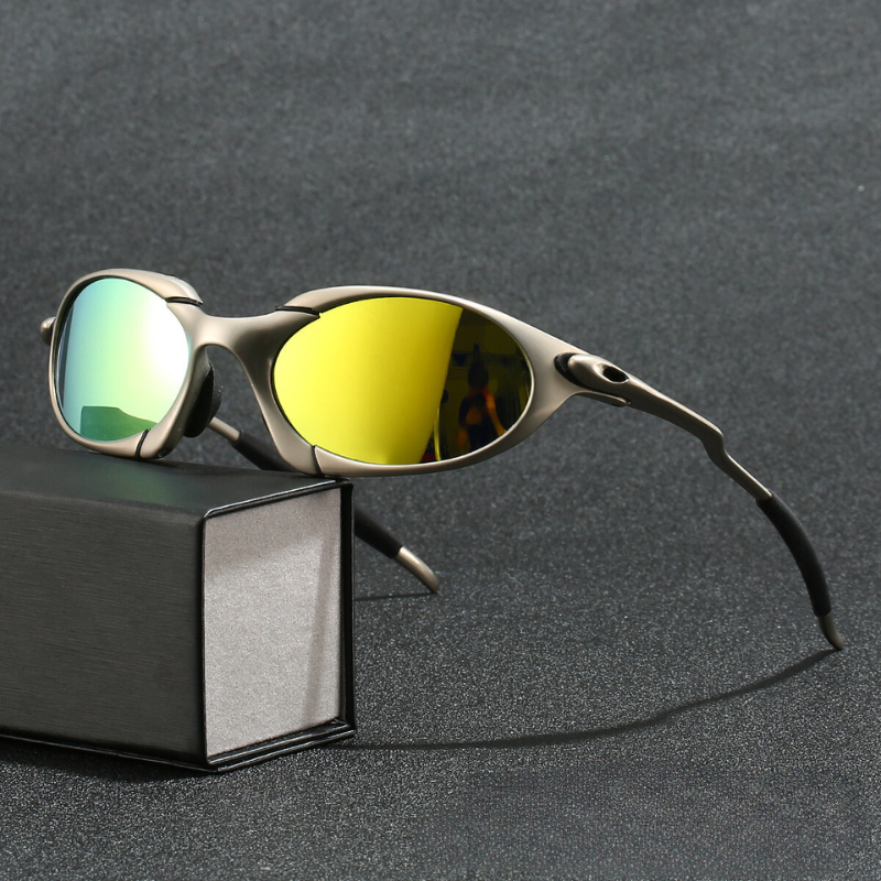 Sporty unisex eyewear: polarized sunglasses with full UV protection & lightweight metal frame for active outdoor use.