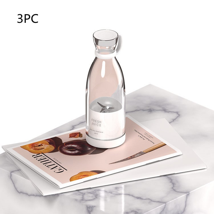 USB-powered portable smoothie maker with stainless steel blades for easy blending on-the-go.