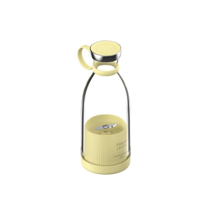 Travel-friendly personal blender with USB charging and robust stainless steel blending blades.