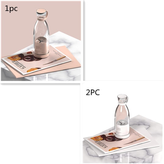 Kitchen appliance: compact, portable USB blender with efficient stainless steel blades for drinks.
