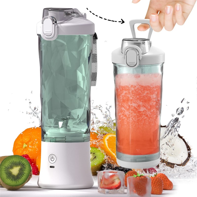 This mini USB blender is perfect for single-serve smoothies. Enjoy powerful 6-blade blending on the go.