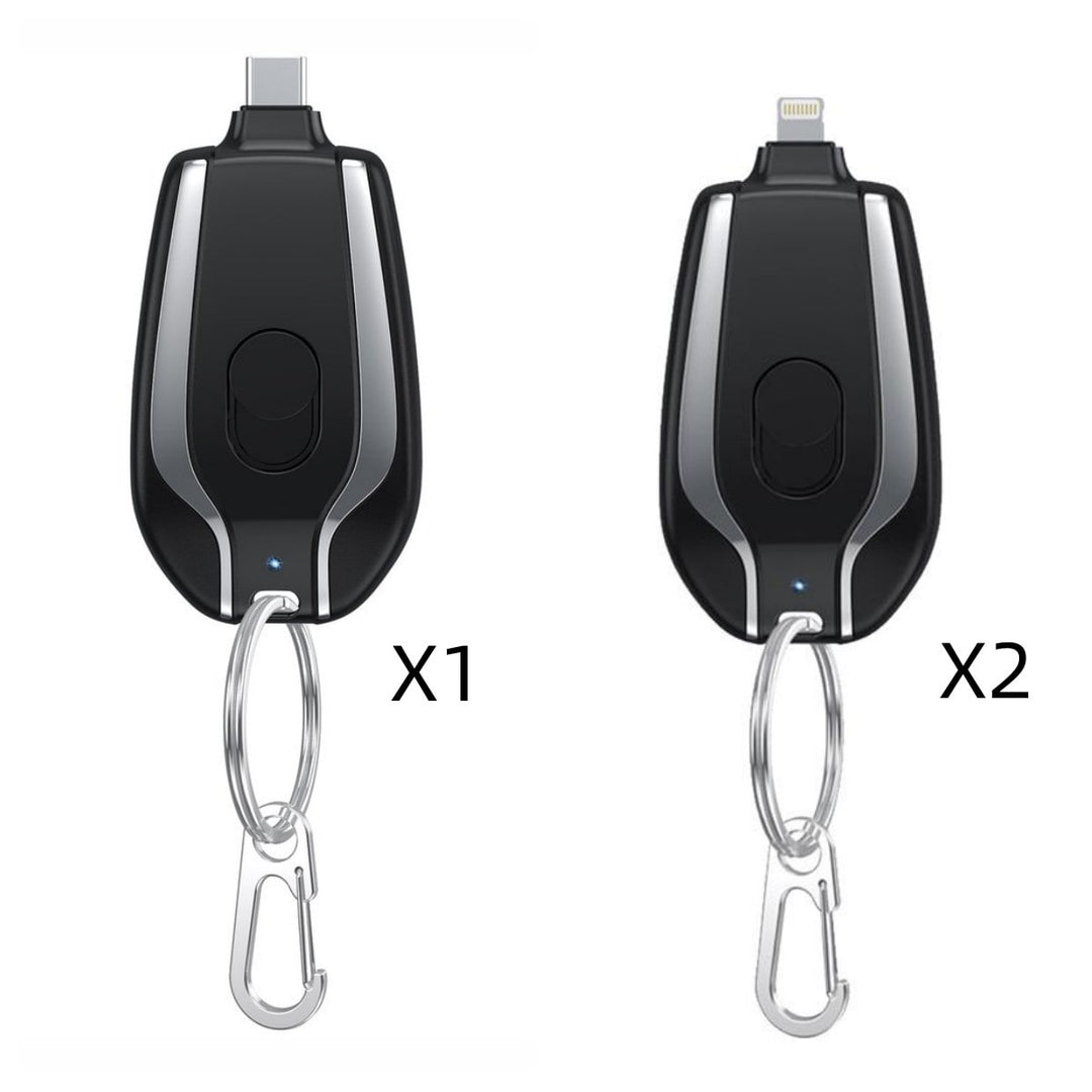 Retractable USB charger, a portable keychain power bank for travel.