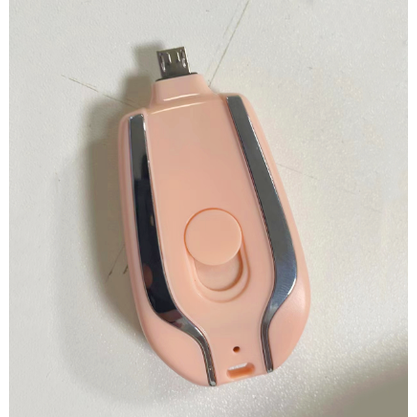 Travel-ready keychain power bank, essential outdoor gear with a carabiner.