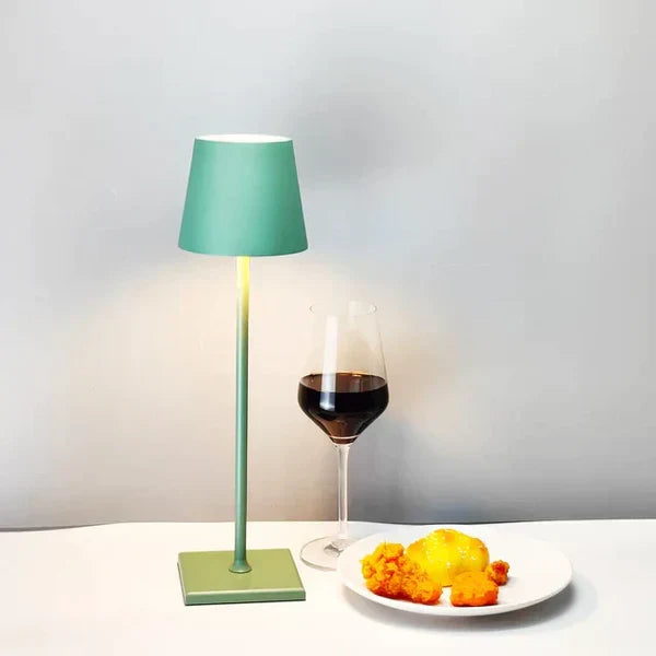 Wireless dimmable LED table lamp, USB rechargeable. Perfect for modern home decor, desk, or bedside light.