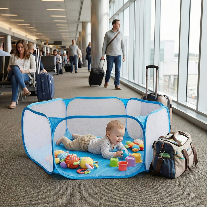 Kids play safety fence: a unisex portable playpen designed for secure and fun playtime for babies & toddlers.
