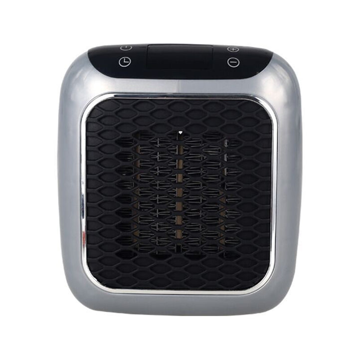 Wall-mounted space heater, compact design, digital display for precise temperature setting.