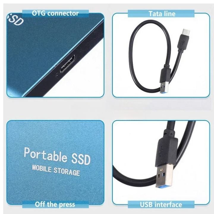 Red high-speed portable SSD, a durable 2TB external solid state drive for efficient data storage & transfer.