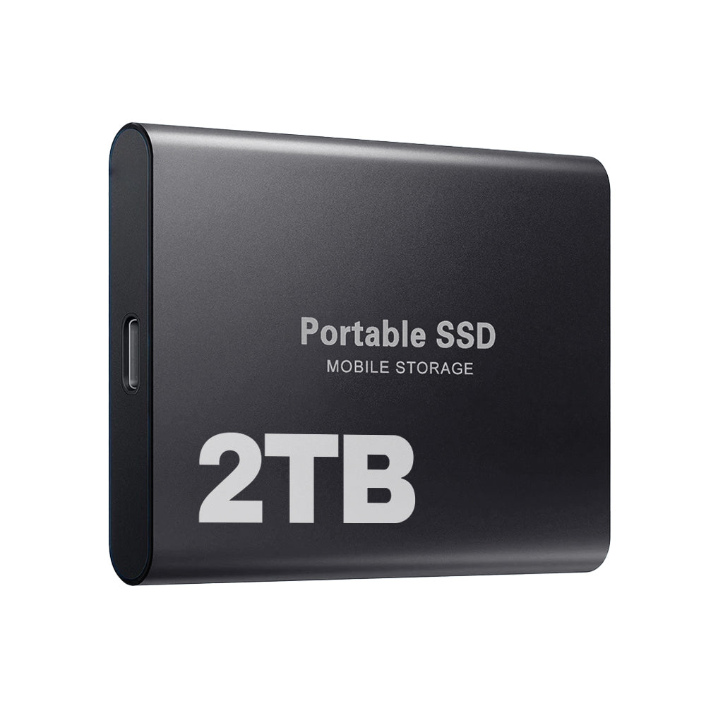 Compact and secure 2TB portable SSD, perfect for high-speed data backup and fast external file transfer.