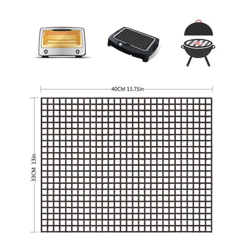 Easy clean, reusable grill mat. Non-stick & heat resistant for perfect barbecue. Universal cooking accessory.