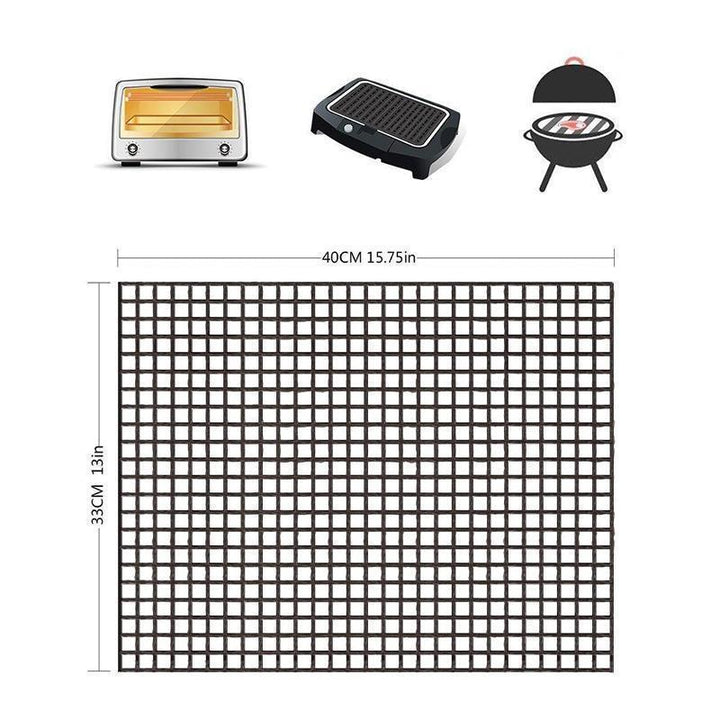 Easy clean, reusable grill mat. Non-stick & heat resistant for perfect barbecue. Universal cooking accessory.