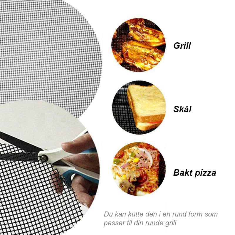 Universal grill mat: non-stick, heat resistant & reusable for all BBQs. Easy clean cooking surface.