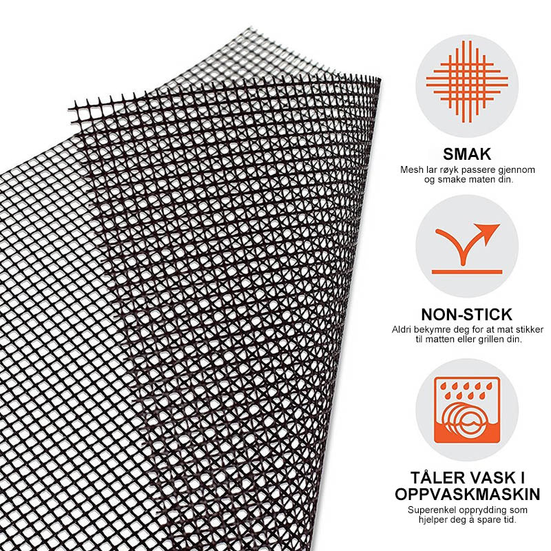 Superior non-stick grill mat for barbecue. Heat resistant, reusable & easy clean. Essential kitchen & outdoor tool.
