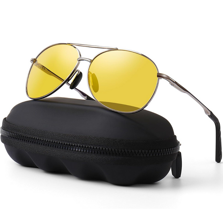 Premium polarized aviator sunglasses, sleek design, ideal for travel & daily wear.