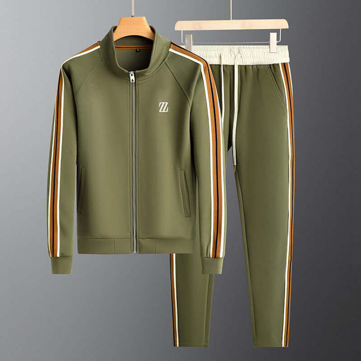 Modern men's fashion tracksuit set, a stylish two-piece outfit for comfort and active or casual wear.