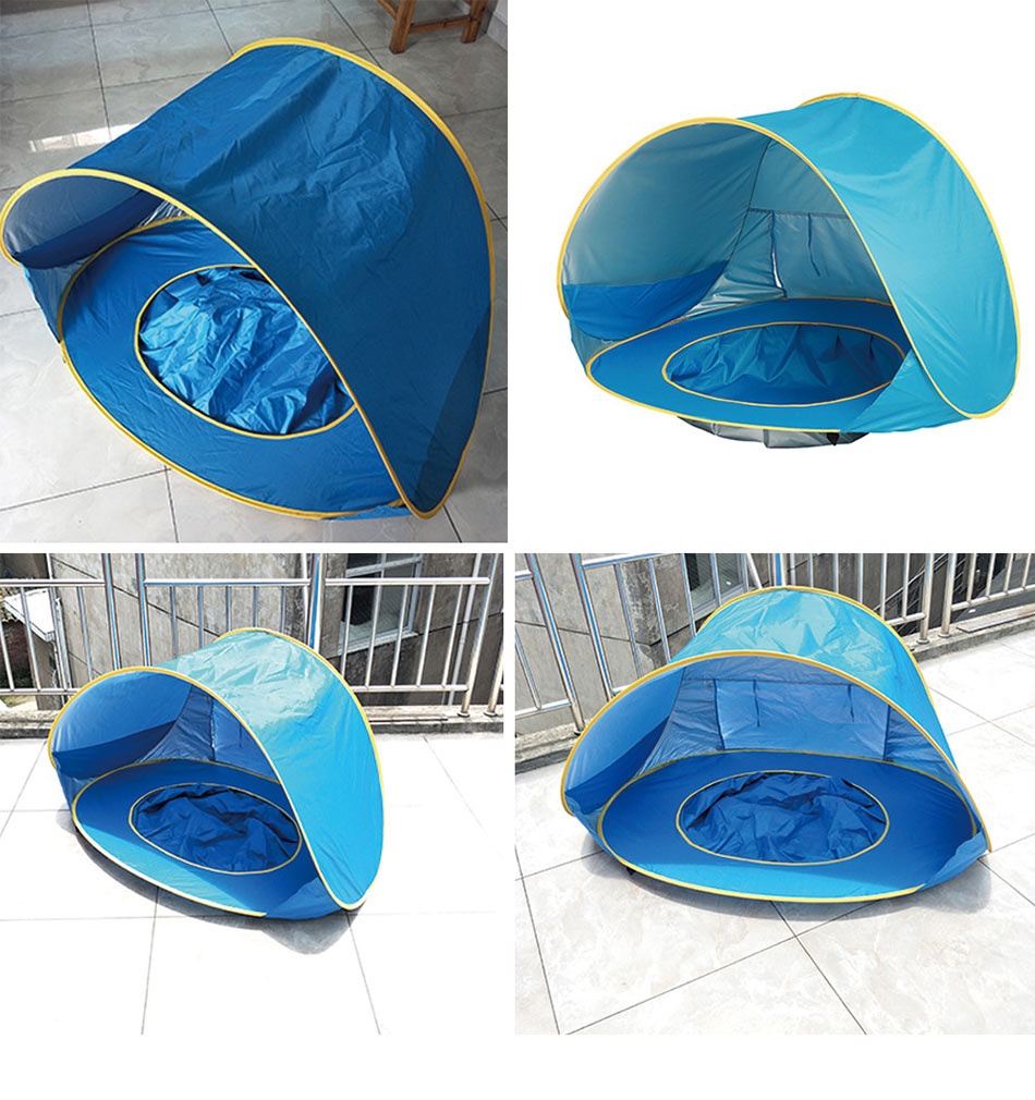 Ultimate UV protection baby tent for beach, featuring a fun, safe built-in mini pool.