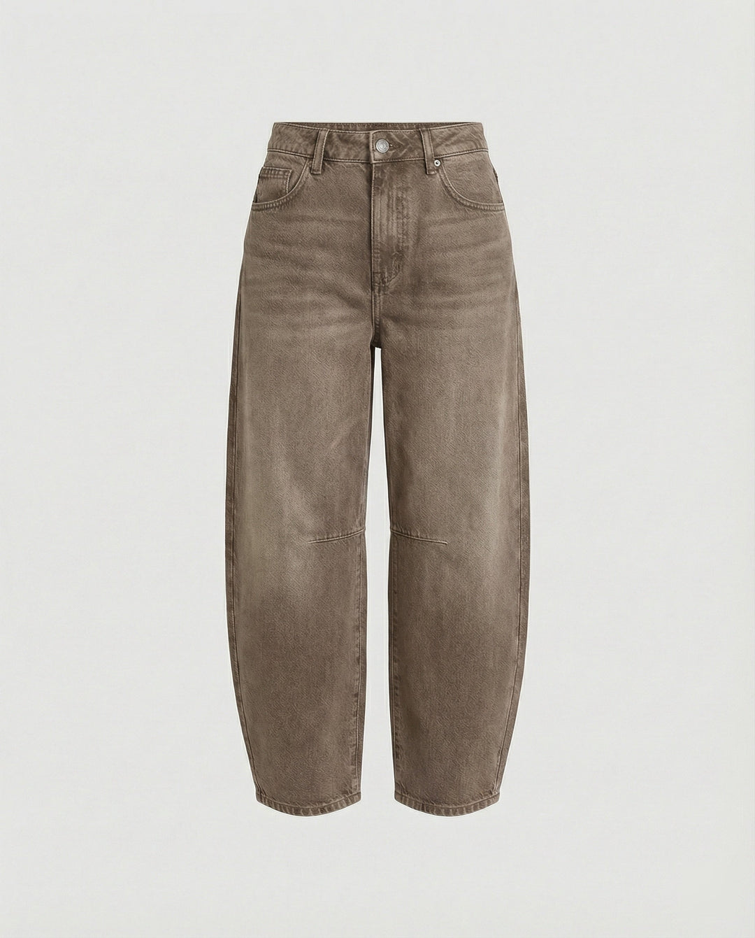 Trend-right women's barrel jeans, mid-rise and relaxed, ideal for versatile casual fashion.