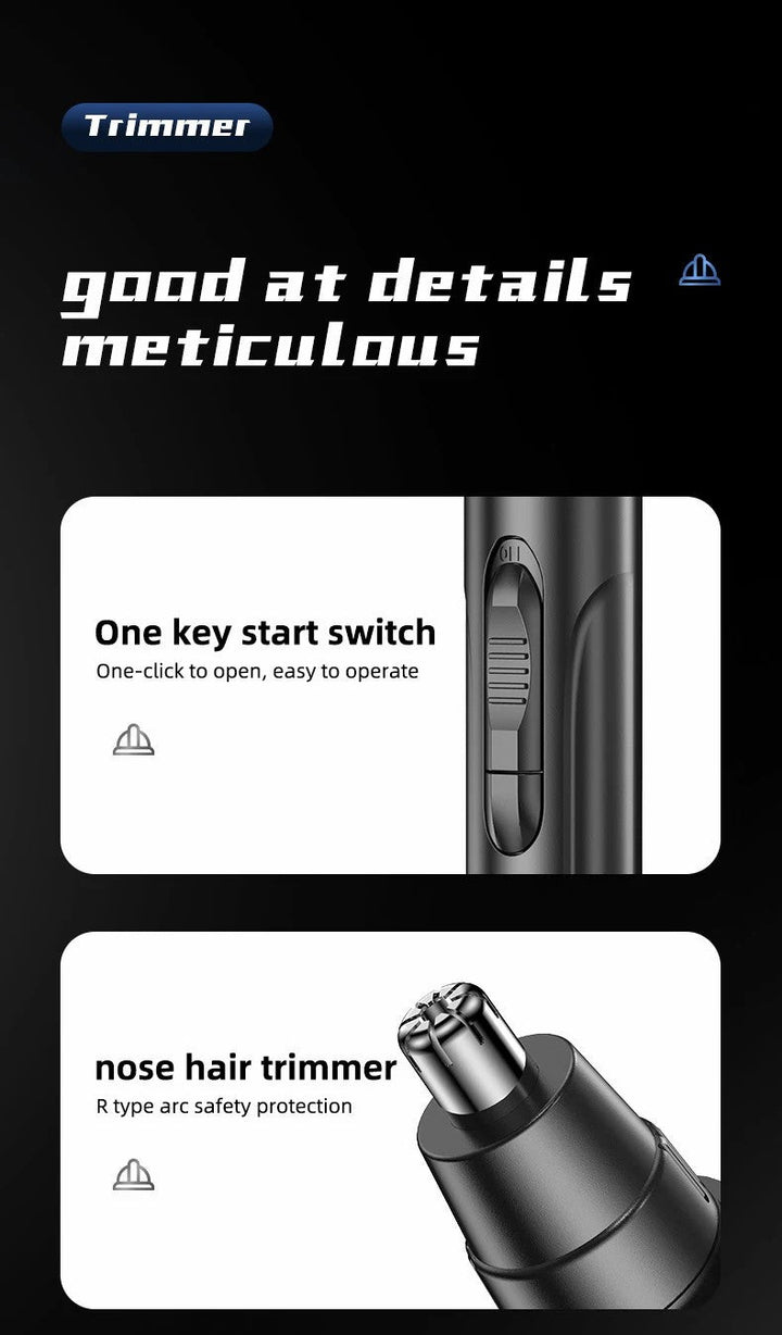 Convenient rechargeable nose & ear trimmer. Painless personal grooming for both men & women. Travel-friendly.