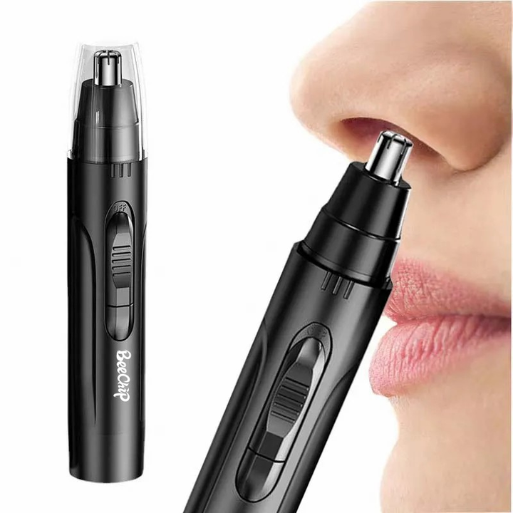 Rechargeable painless nose & ear trimmer for men & women. Unisex personal grooming tool.