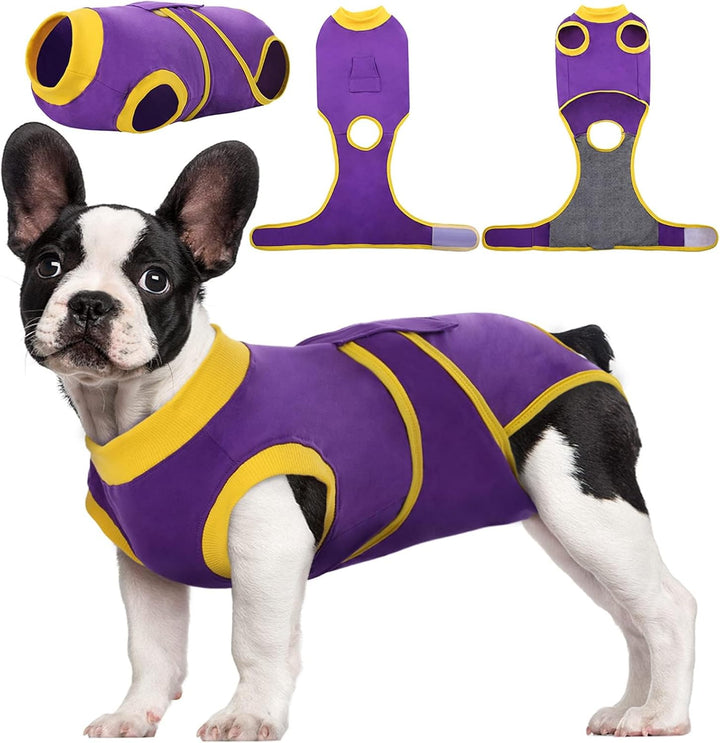Comfortable pet recovery suit for dog & cat post-surgery. Ensures wound protection & reduces stress.