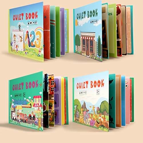 Interactive velcro learning book page, matching colorful shapes, promoting preschool learning & fine motor skills.