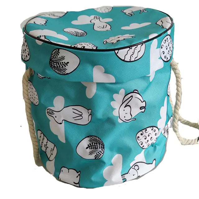 Innovative foldable play mat & toy organizer, making toy cleanup quick and fun for kids.