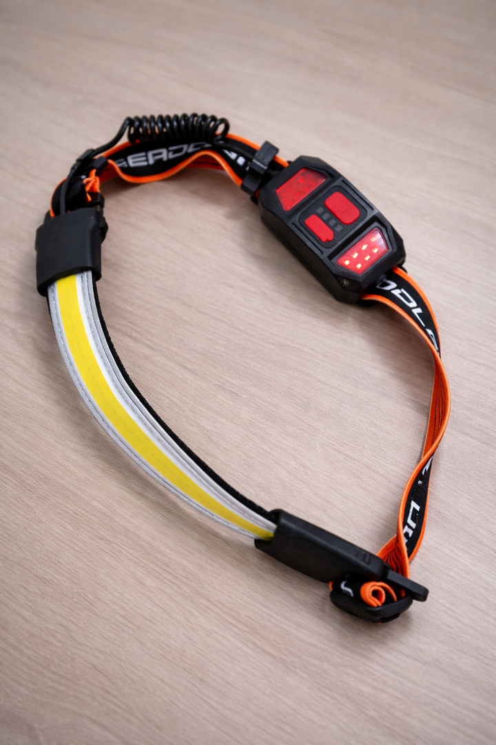 Two-pack of rechargeable 1000 lumen LED headlamps in packaging, perfect for outdoor enthusiasts & safety.