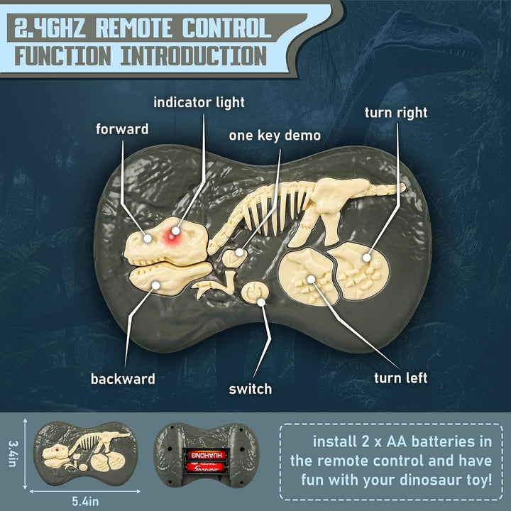 Fun children's gift: a realistic remote control dinosaur toy. Interactive velociraptor action with sounds.