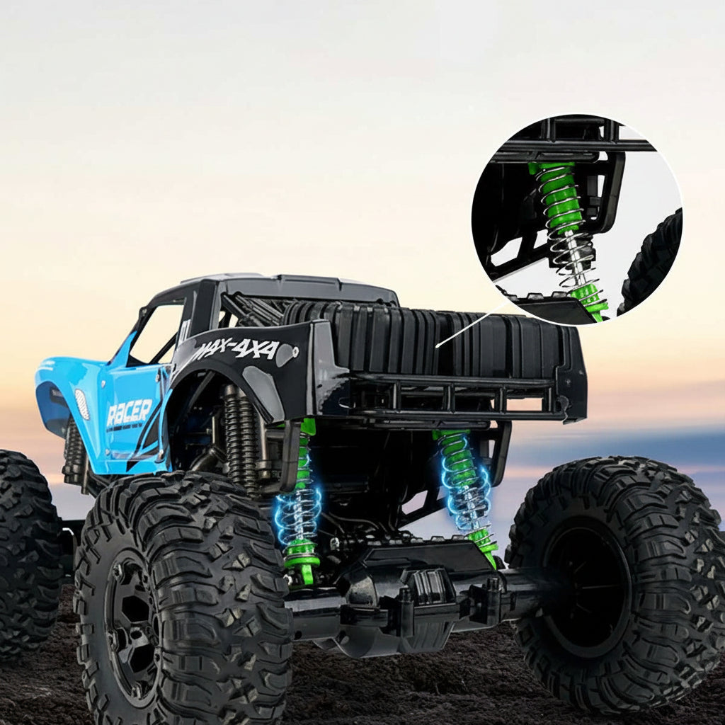 Exciting kids' remote control monster truck. Red amphibious all-terrain RC car, perfect for outdoor fun & adventure.