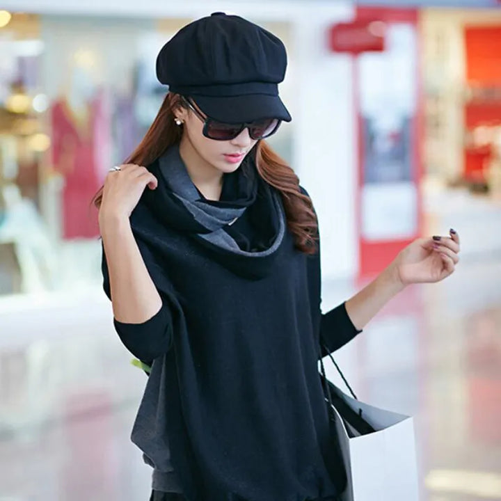 Stylish women's retro cotton balloon hat, comfy vintage headwear for winter days.