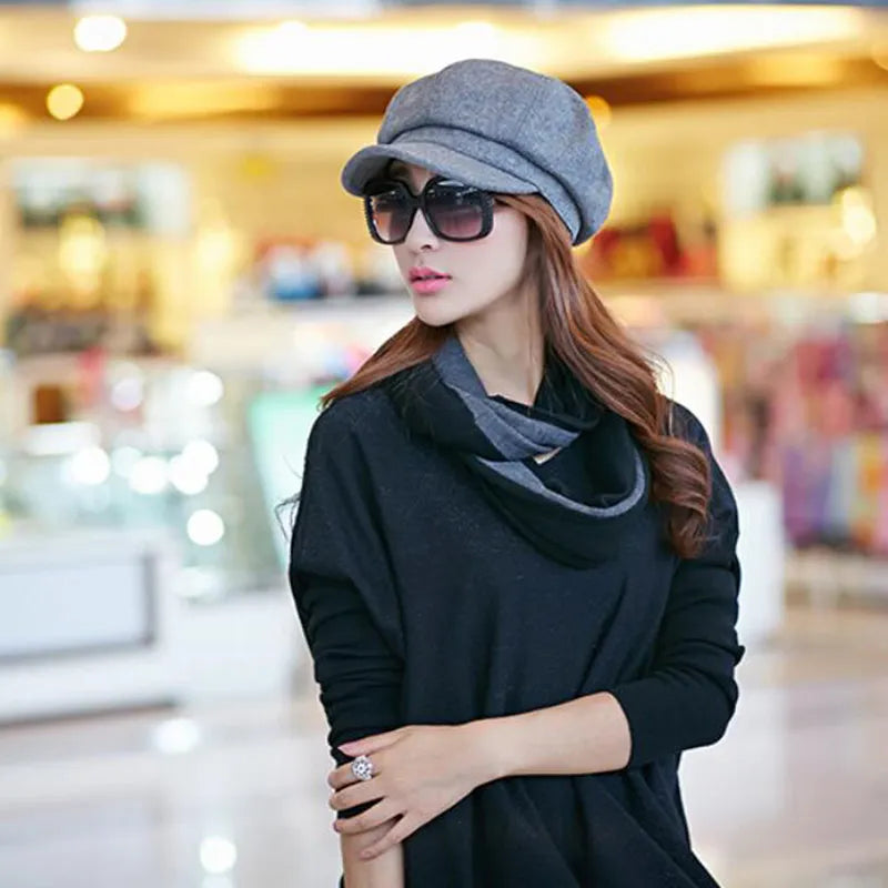 Chic women's retro cotton balloon hat, unique vintage style for fashion-forward looks.