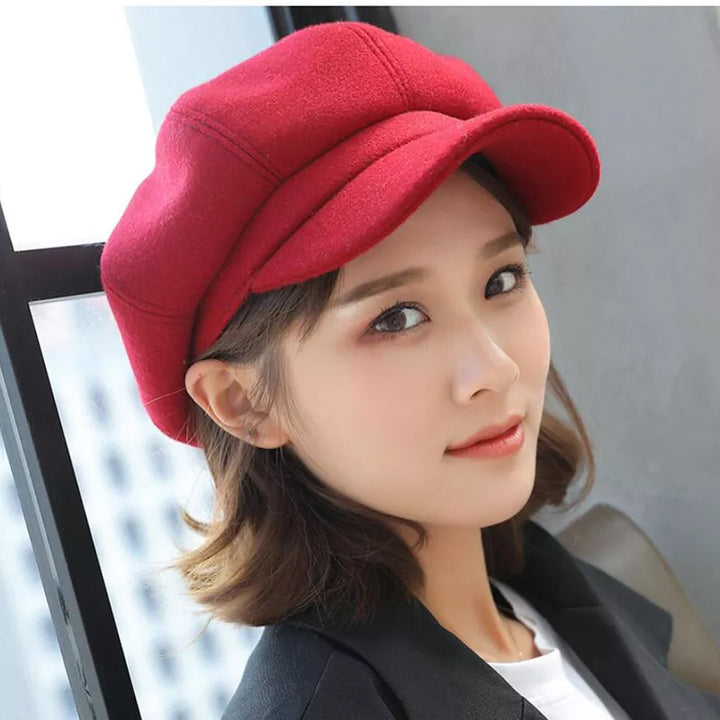 Soft cotton retro balloon hat for women, a fashionable vintage style winter headpiece.