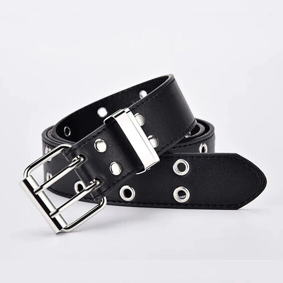 Stylish women's decorative retro punk belt, genuine leather, adjustable fit.