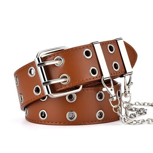 Casual women's retro belt, genuine leather, punk style, perfect for waists.