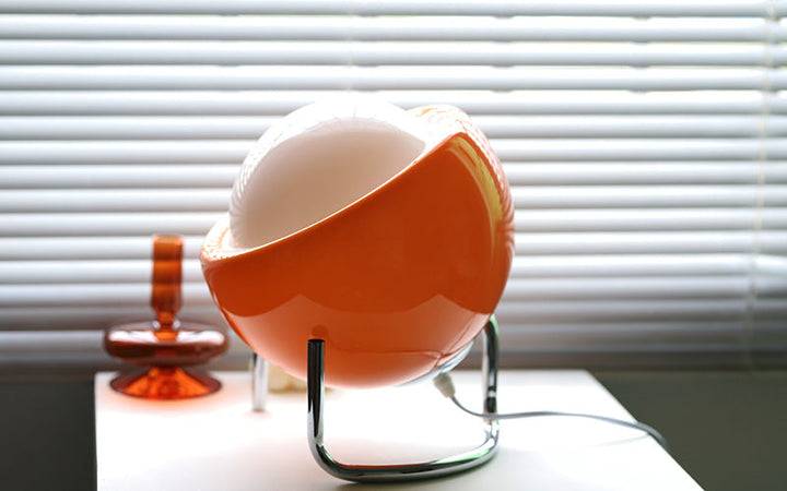 Versatile retro glass table lamp, ideal for living room or bedroom decor, LED accent light.