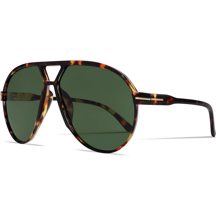 Trendy retro oversized aviator sunglasses for him & her, featuring critical UV400 protection.
