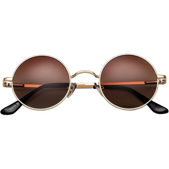 Unisex retro round polarized sunglasses, classic style, 100% UV protection.