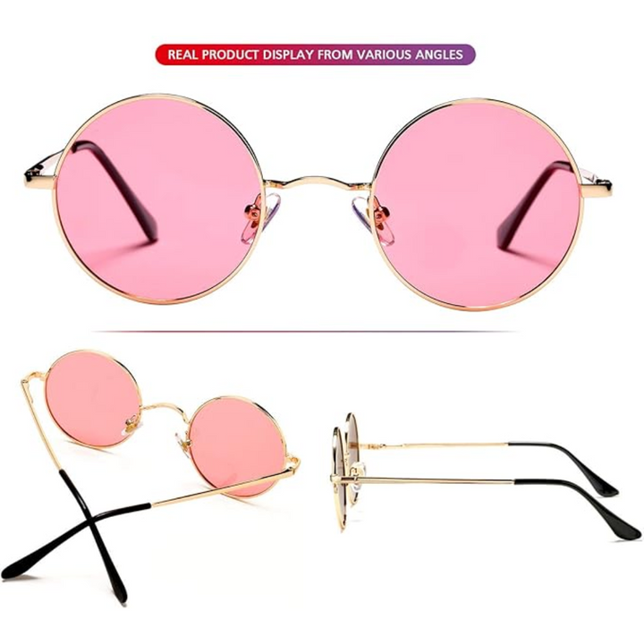 Stylish retro round polarized sunglasses, offering UV protection & comfort.