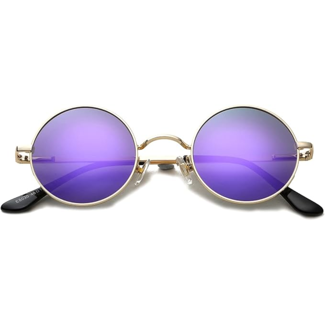 Vintage round polarized sunglasses for men & women, stylish eyewear accessory.