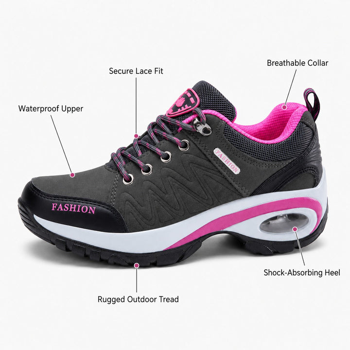 Casual yet durable Ridge women's waterproof outdoor sneakers for stylish active days & walking.