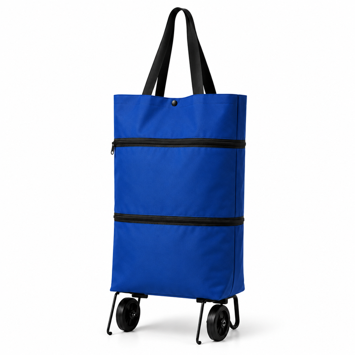 Effortless transport via this wheeled utility cart. Foldable design, making it a portable shopping trolley.