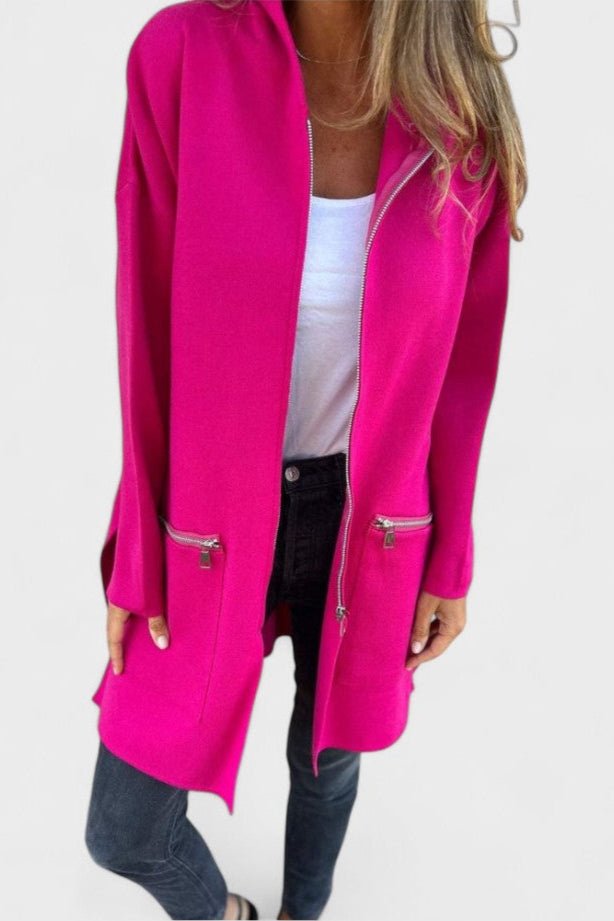 Long sleeve open front women's blazer. Elegant jacket for fall trends & professional style.