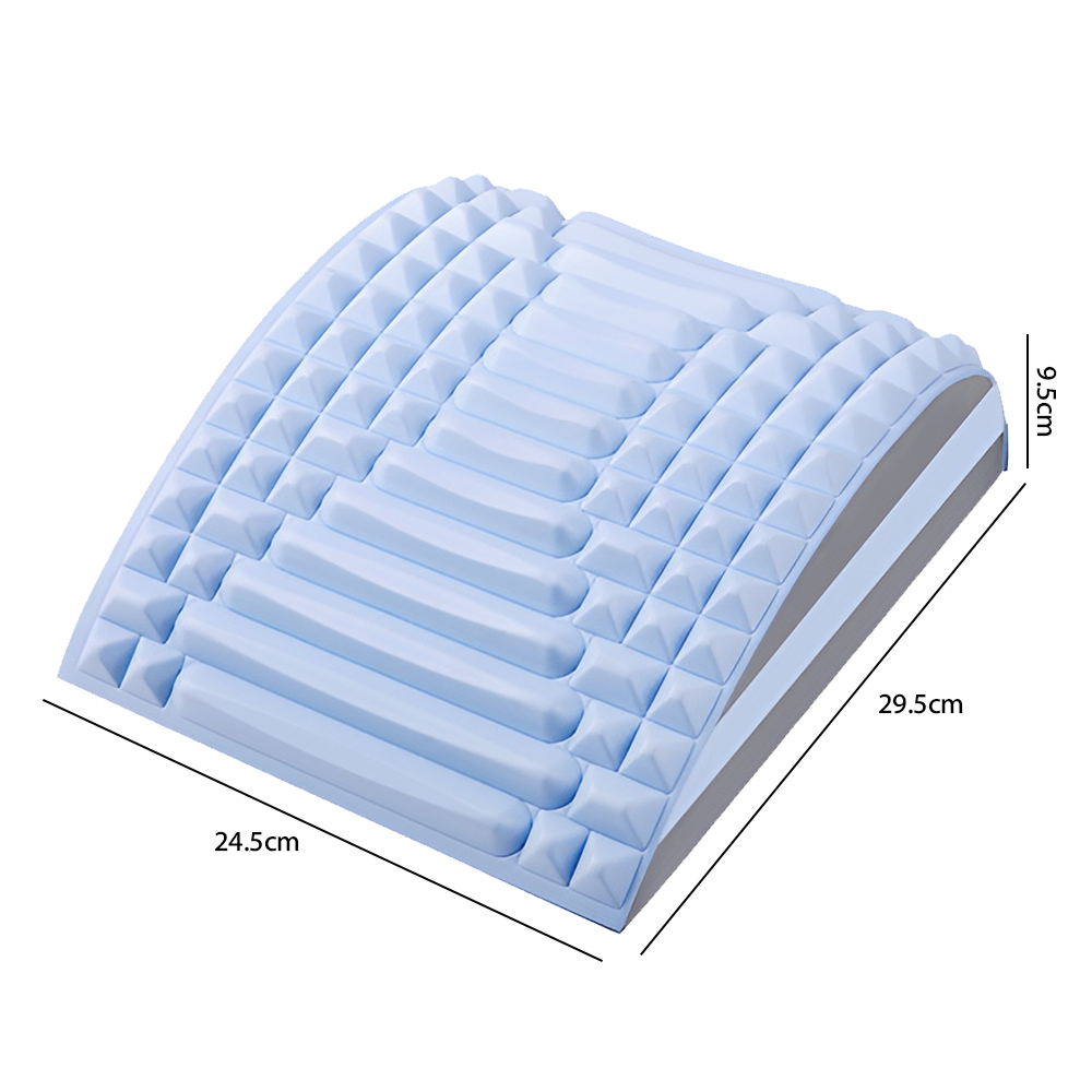 Ergonomic lower back support stretcher for spinal decompression, improving posture & easing back pain.