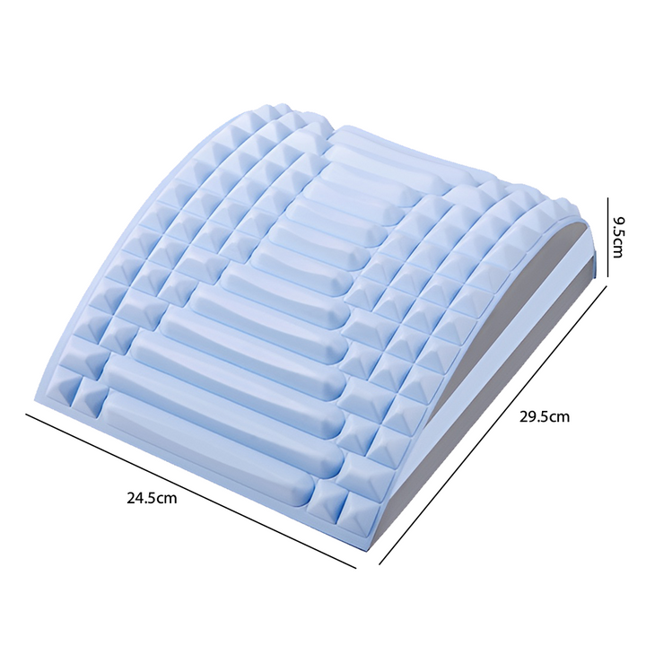 Ergonomic lower back support stretcher for spinal decompression, improving posture & easing back pain.