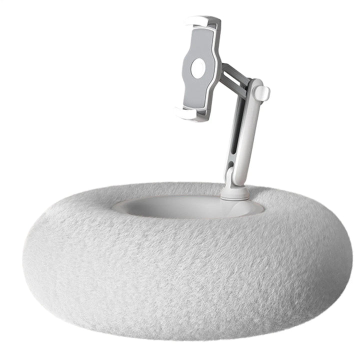 Comfort pillow phone holder, adjustable for hands-free viewing of mobile phones & tablets.