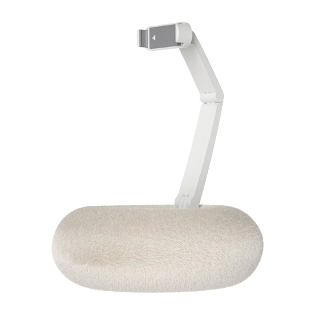 Versatile hands-free phone & tablet holder pillow, adjustable for optimal comfort & viewing at home or travel.