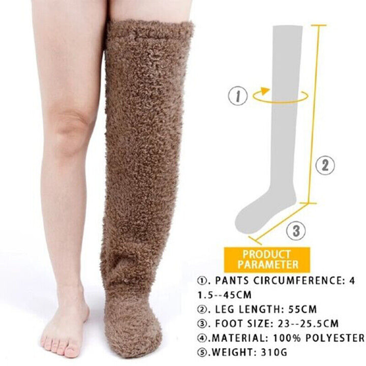 Long thermal socks for women, offering cozy warmth and stylish comfort during winter.